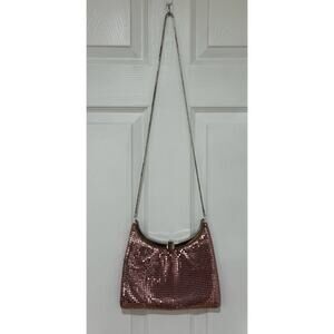 Vintage PINK Metal Mesh Crossbody Purse
